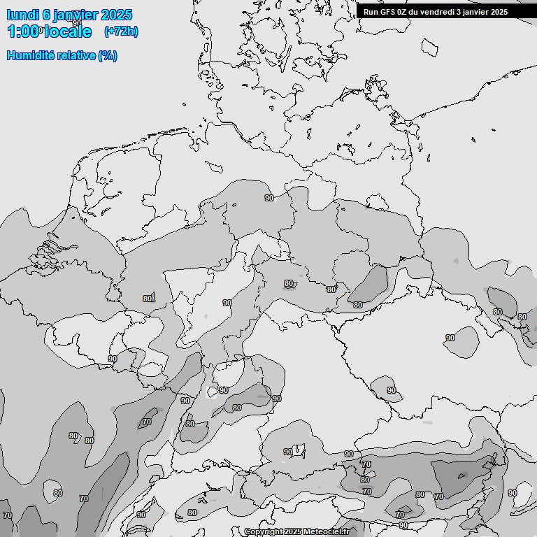 Modele GFS - Carte prvisions 