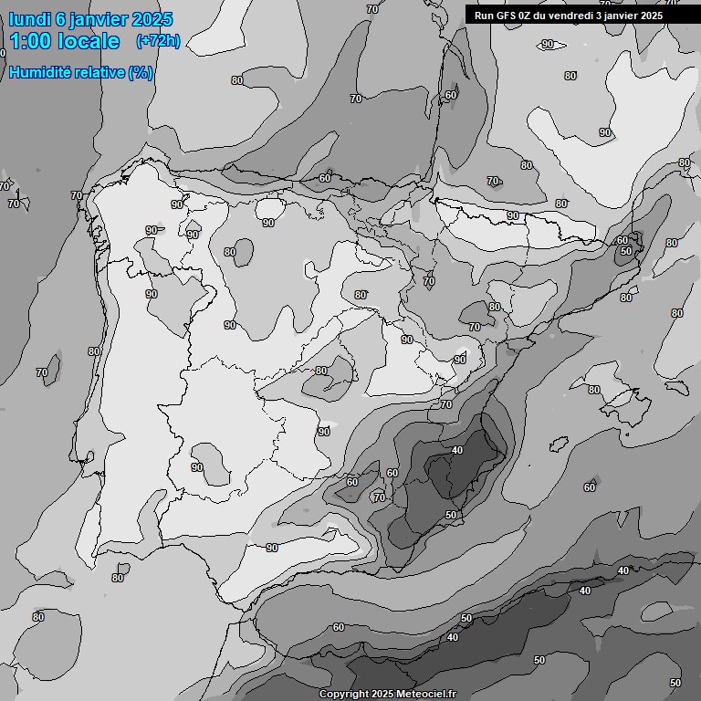 Modele GFS - Carte prvisions 