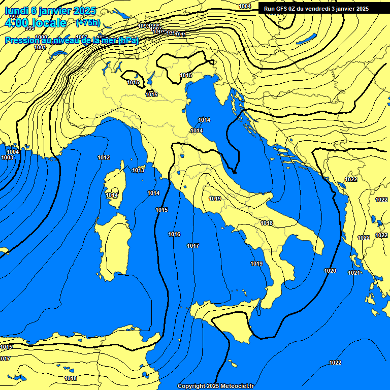 Modele GFS - Carte prvisions 