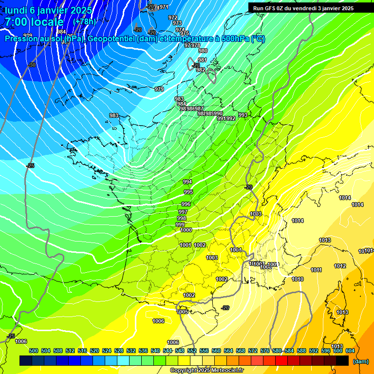 Modele GFS - Carte prvisions 