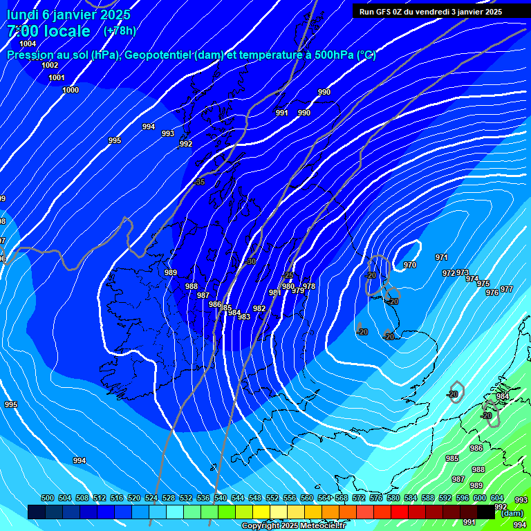 Modele GFS - Carte prvisions 