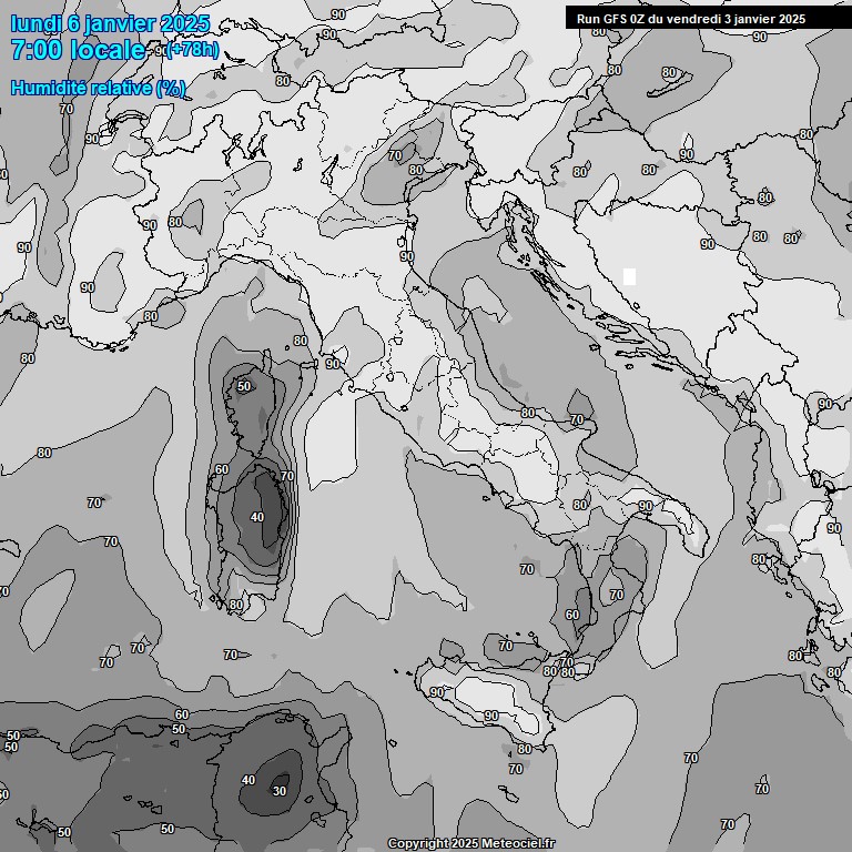 Modele GFS - Carte prvisions 