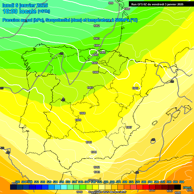 Modele GFS - Carte prvisions 