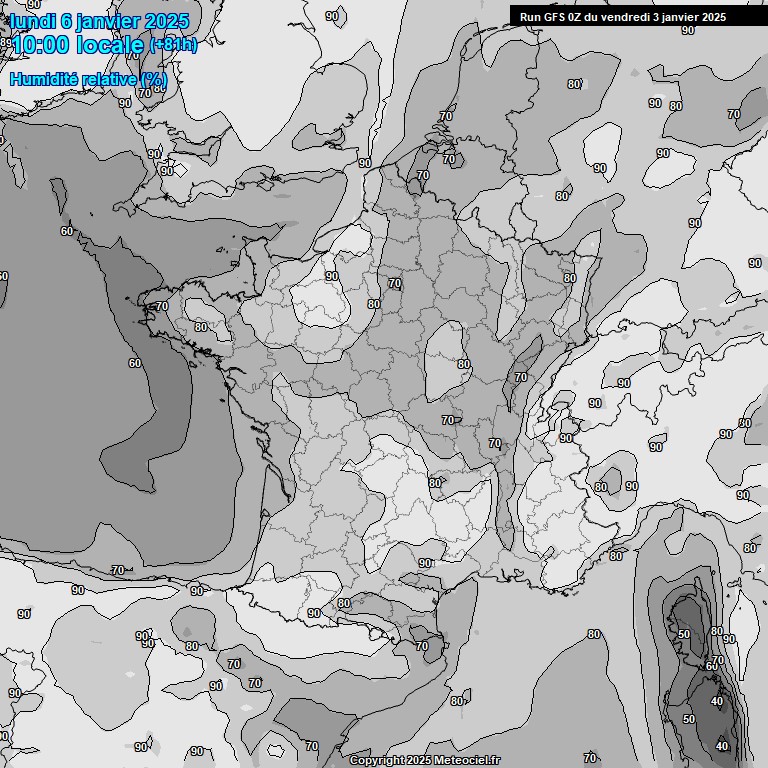 Modele GFS - Carte prvisions 