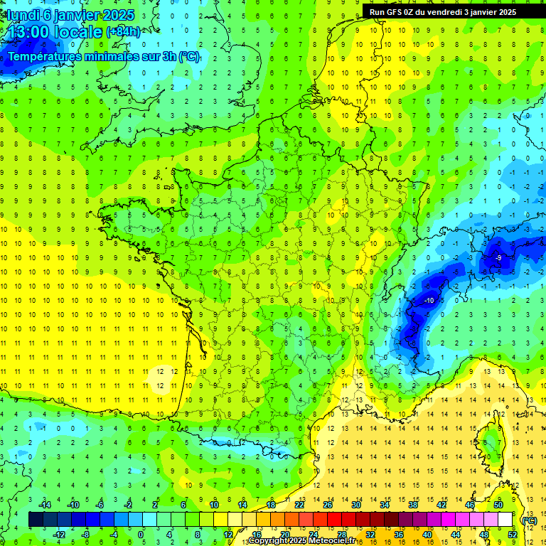 Modele GFS - Carte prvisions 