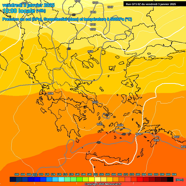 Modele GFS - Carte prvisions 