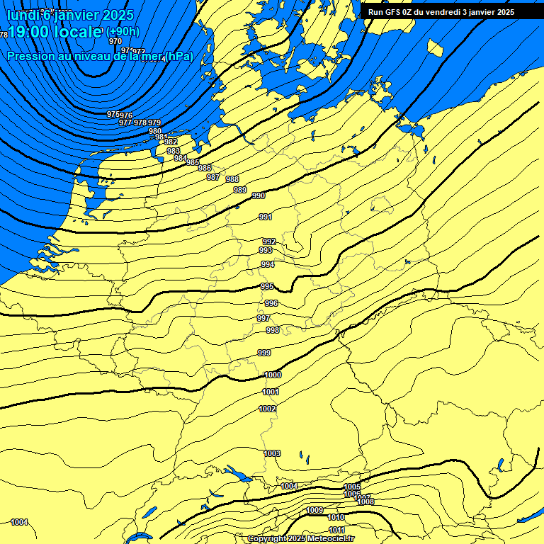 Modele GFS - Carte prvisions 