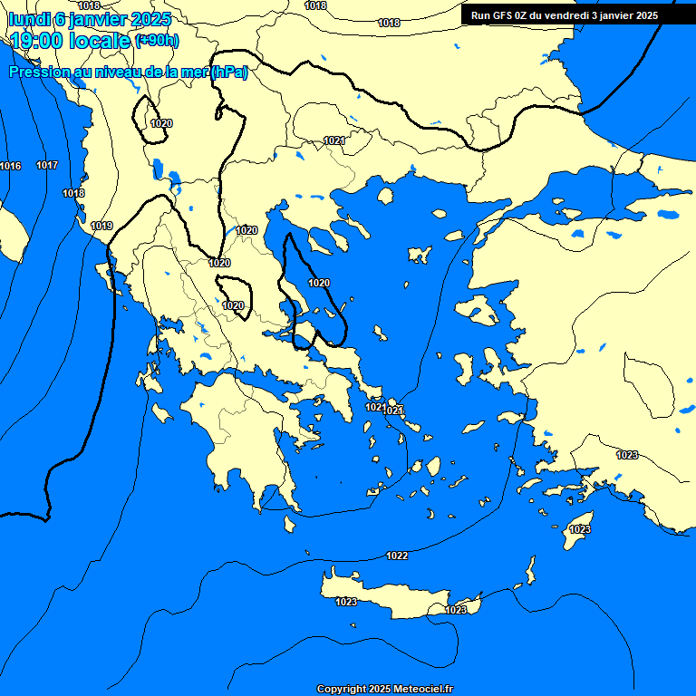 Modele GFS - Carte prvisions 