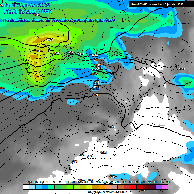 Modele GFS - Carte prvisions 