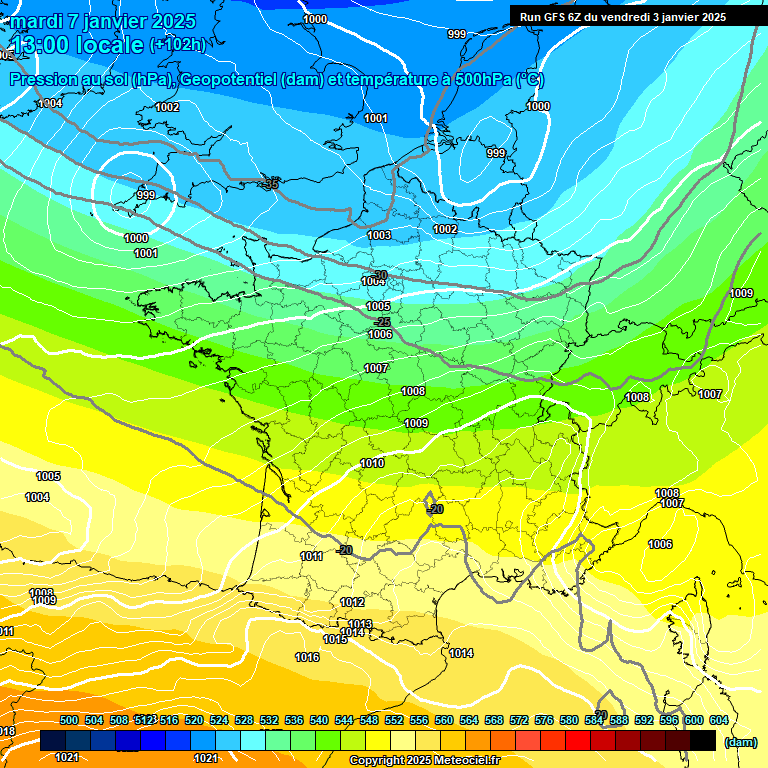 Modele GFS - Carte prvisions 