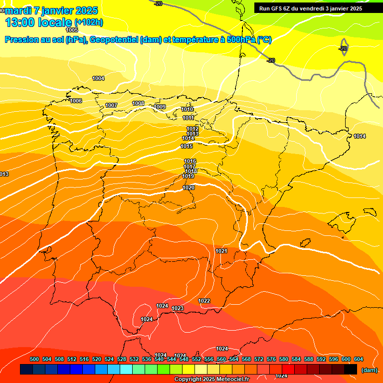 Modele GFS - Carte prvisions 