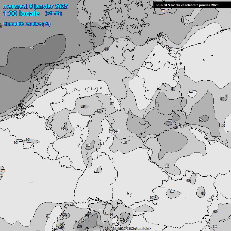 Modele GFS - Carte prvisions 