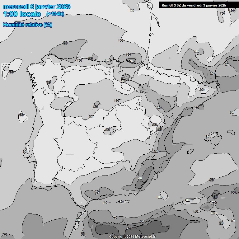 Modele GFS - Carte prvisions 