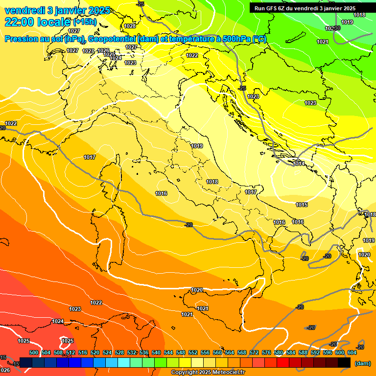 Modele GFS - Carte prvisions 