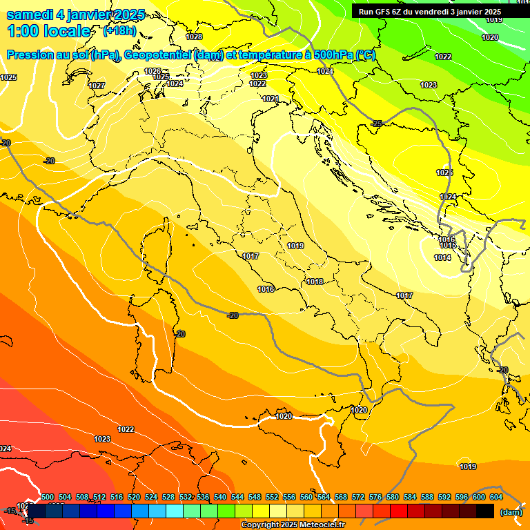 Modele GFS - Carte prvisions 