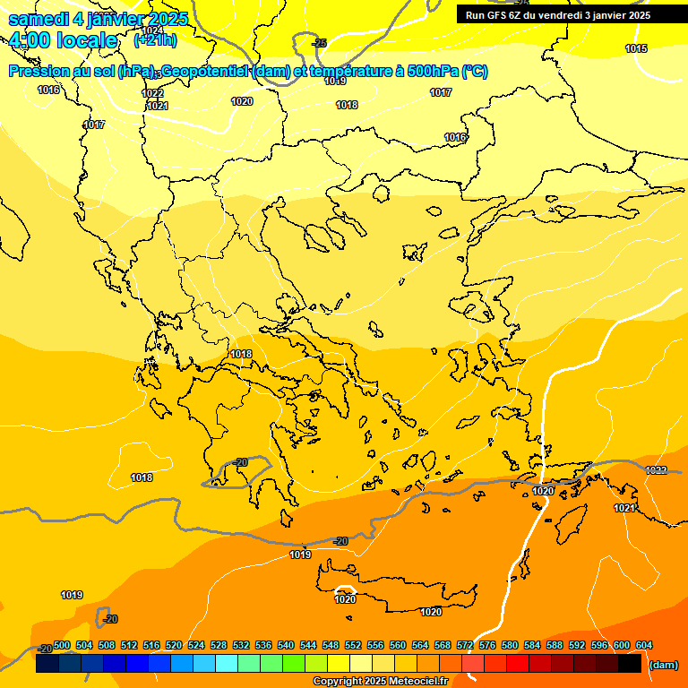 Modele GFS - Carte prvisions 