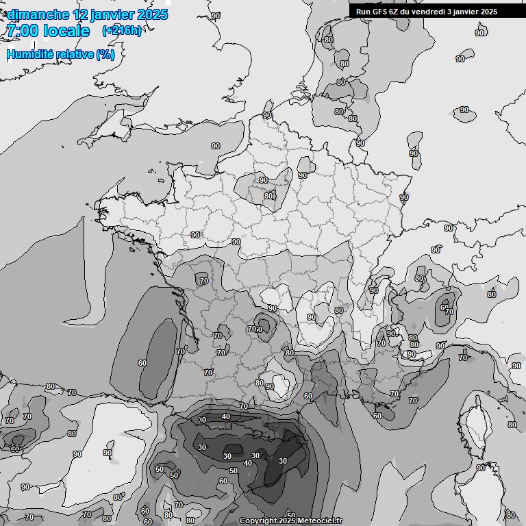 Modele GFS - Carte prvisions 