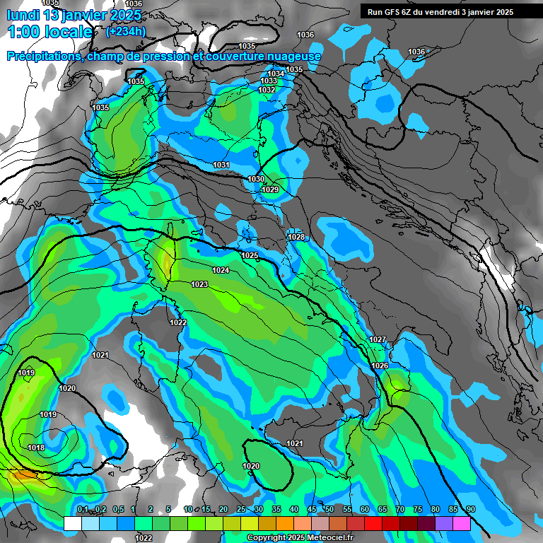 Modele GFS - Carte prvisions 