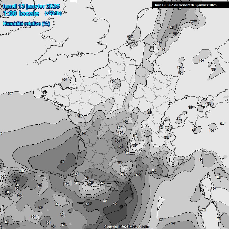 Modele GFS - Carte prvisions 