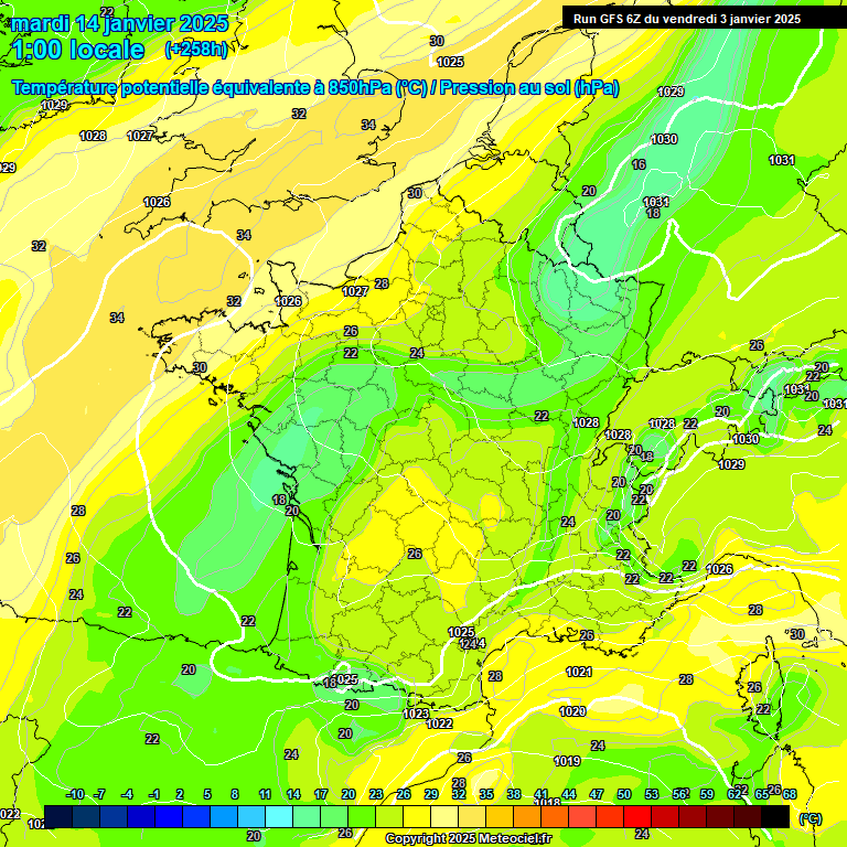 Modele GFS - Carte prvisions 