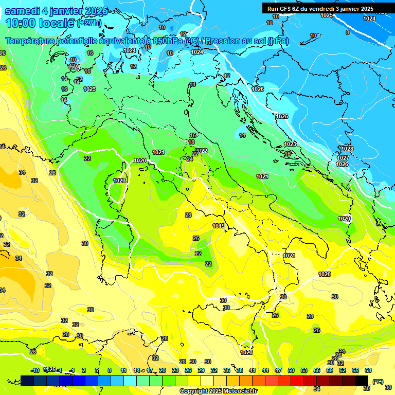 Modele GFS - Carte prvisions 