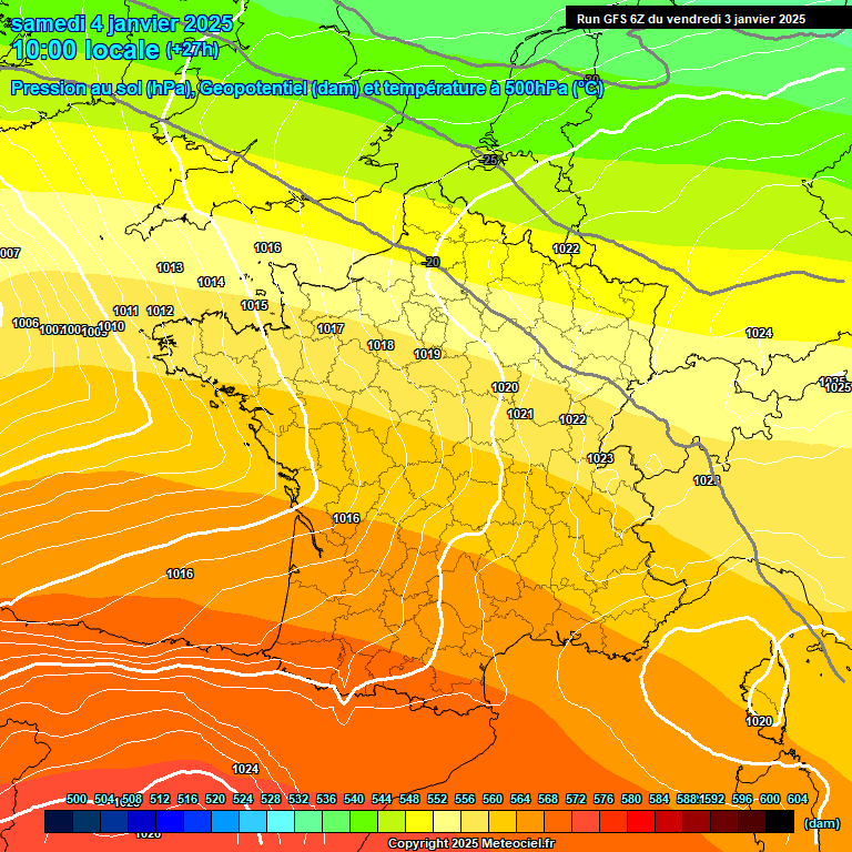 Modele GFS - Carte prvisions 