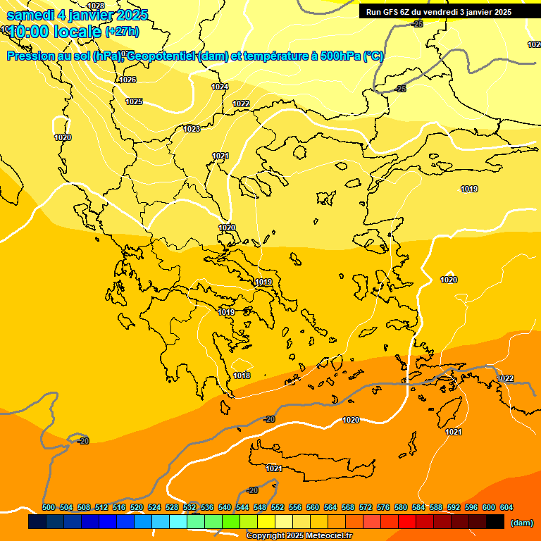 Modele GFS - Carte prvisions 