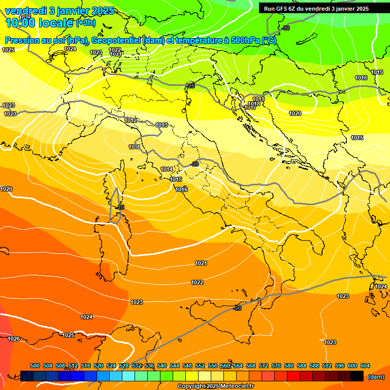 Modele GFS - Carte prvisions 