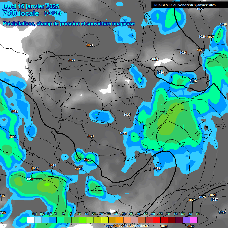 Modele GFS - Carte prvisions 