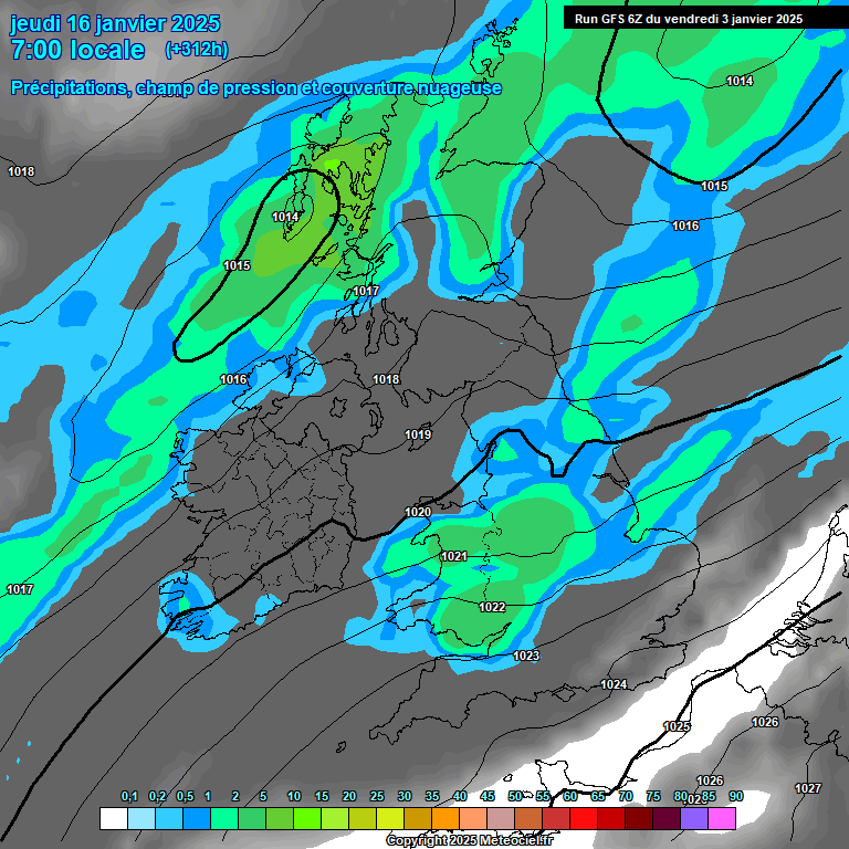 Modele GFS - Carte prvisions 