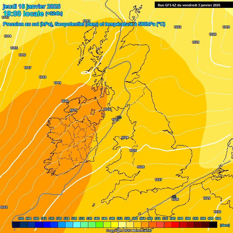 Modele GFS - Carte prvisions 