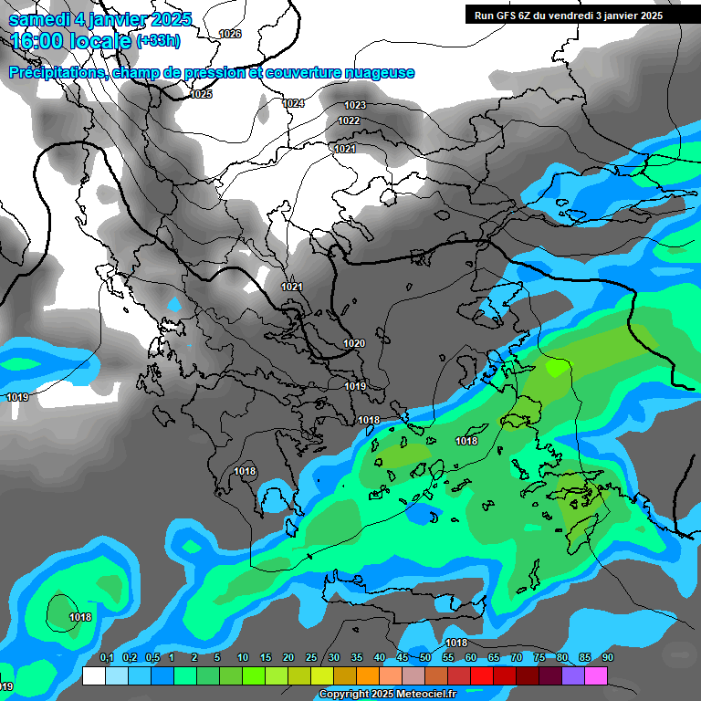 Modele GFS - Carte prvisions 