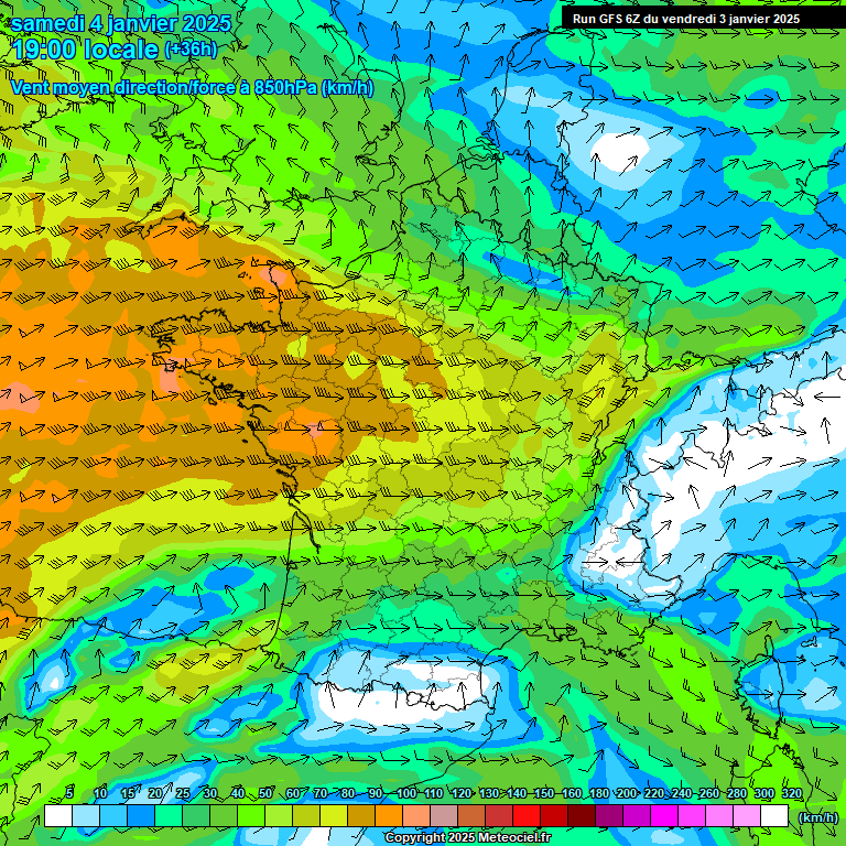 Modele GFS - Carte prvisions 