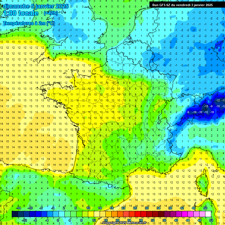 Modele GFS - Carte prvisions 