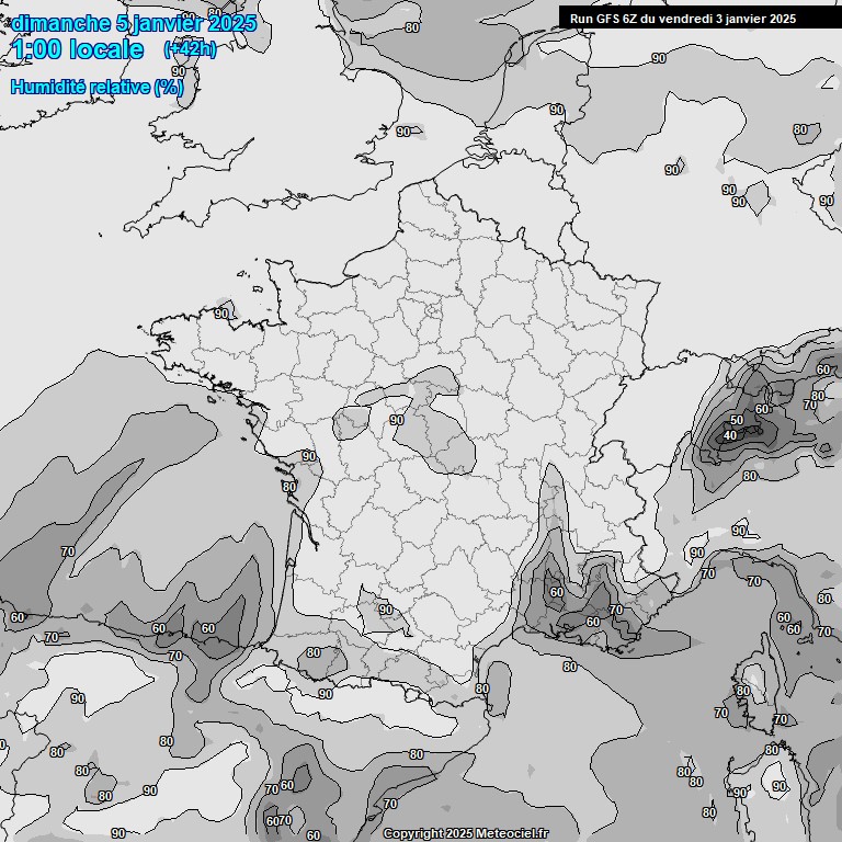 Modele GFS - Carte prvisions 