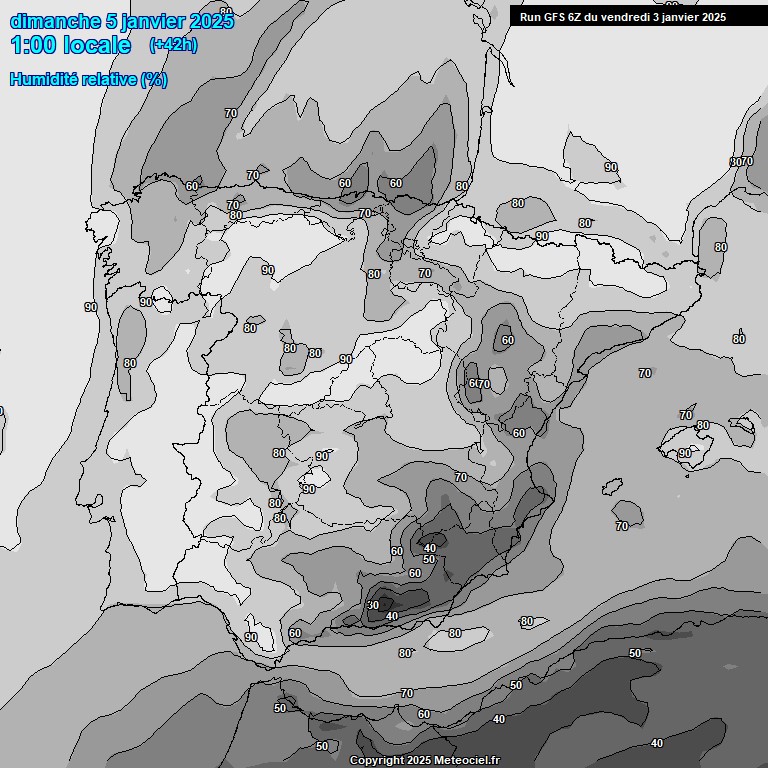 Modele GFS - Carte prvisions 