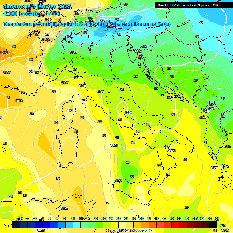 Modele GFS - Carte prvisions 