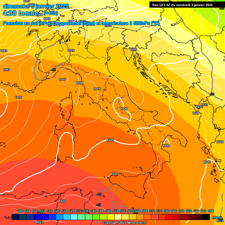 Modele GFS - Carte prvisions 