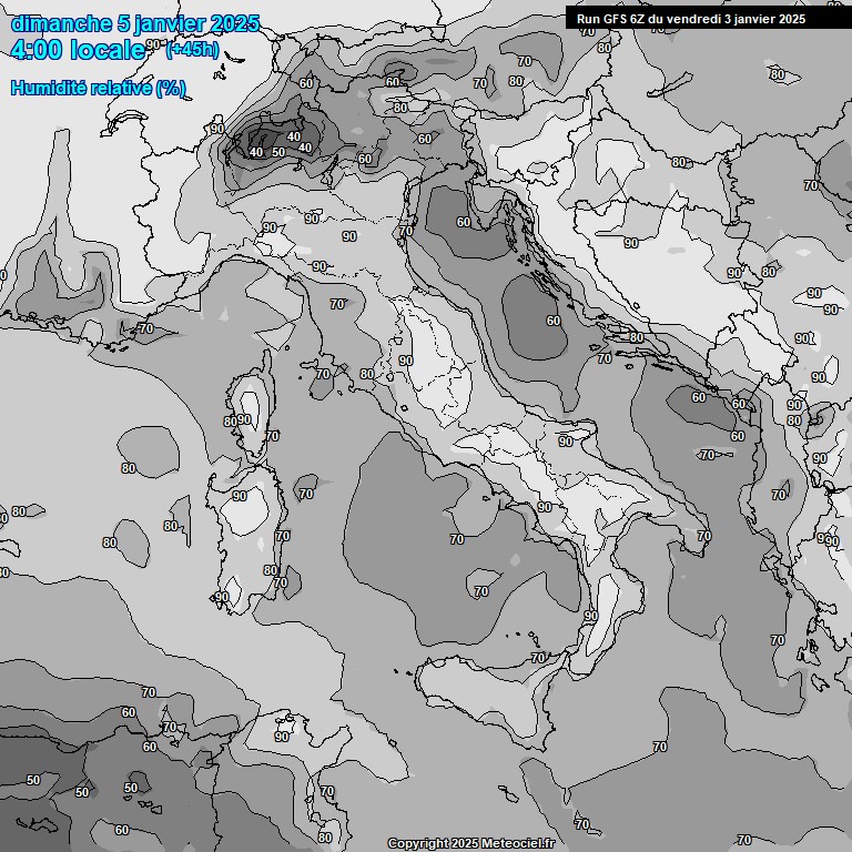 Modele GFS - Carte prvisions 