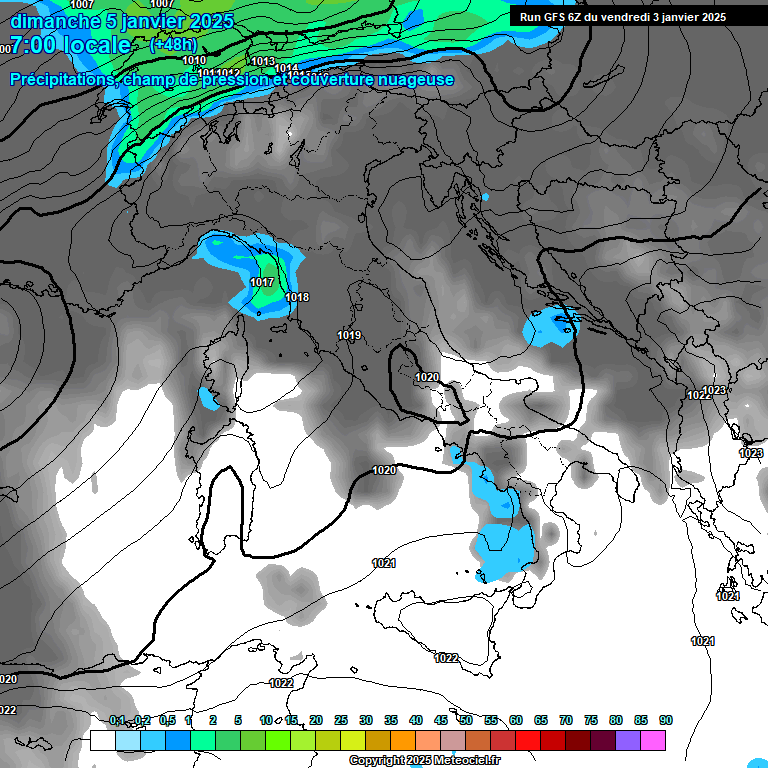 Modele GFS - Carte prvisions 