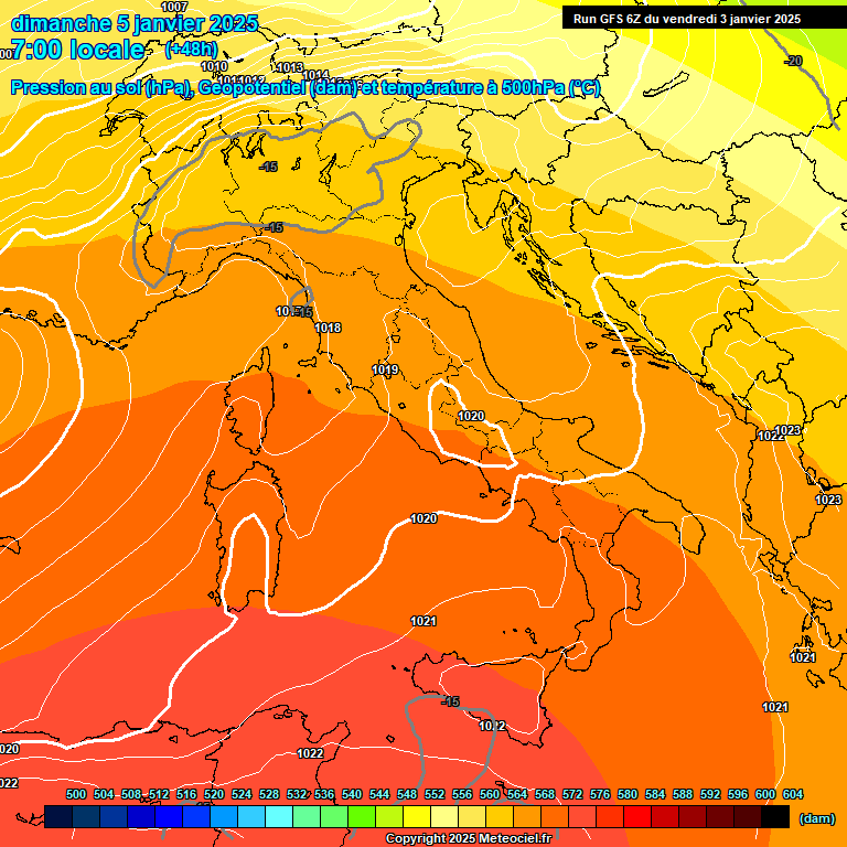 Modele GFS - Carte prvisions 