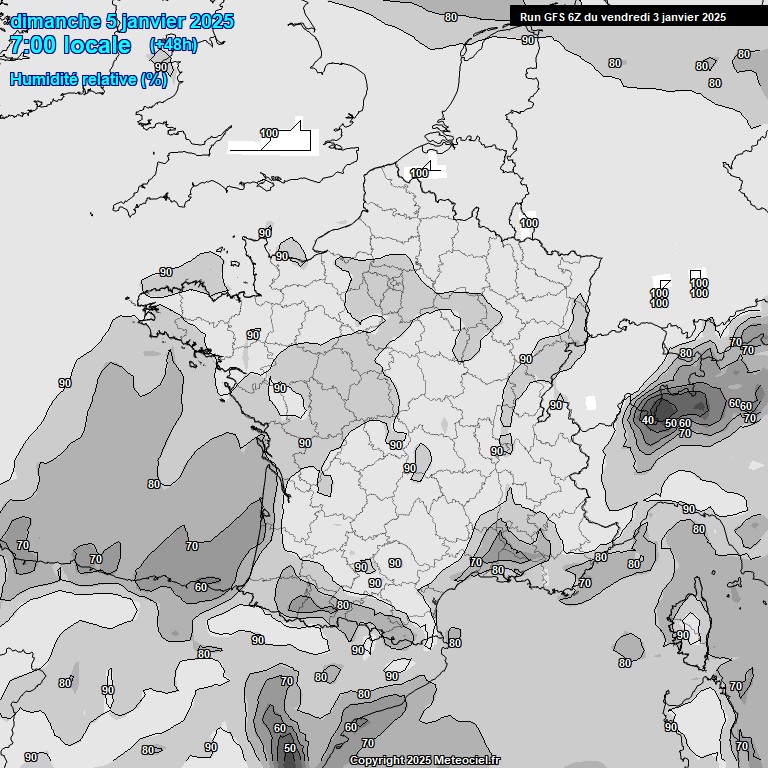 Modele GFS - Carte prvisions 