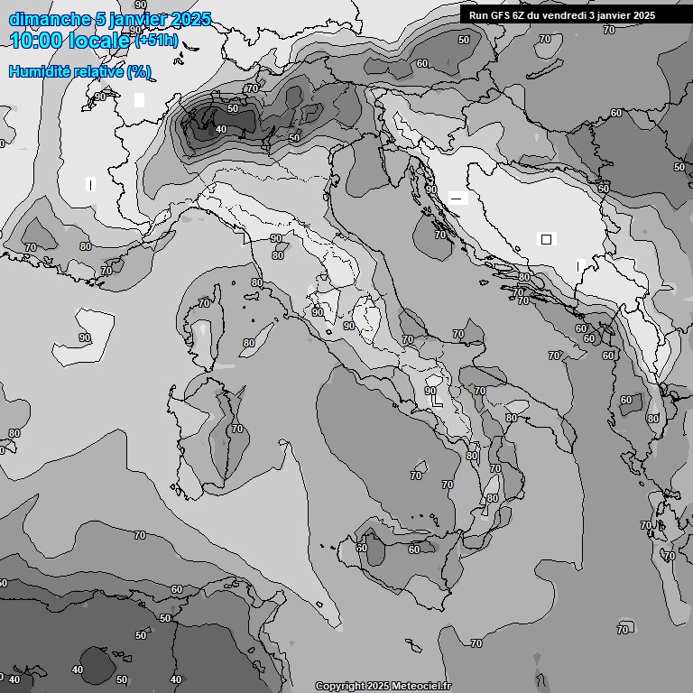 Modele GFS - Carte prvisions 