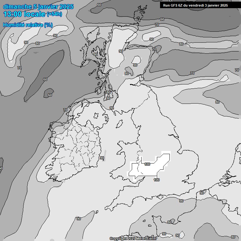 Modele GFS - Carte prvisions 