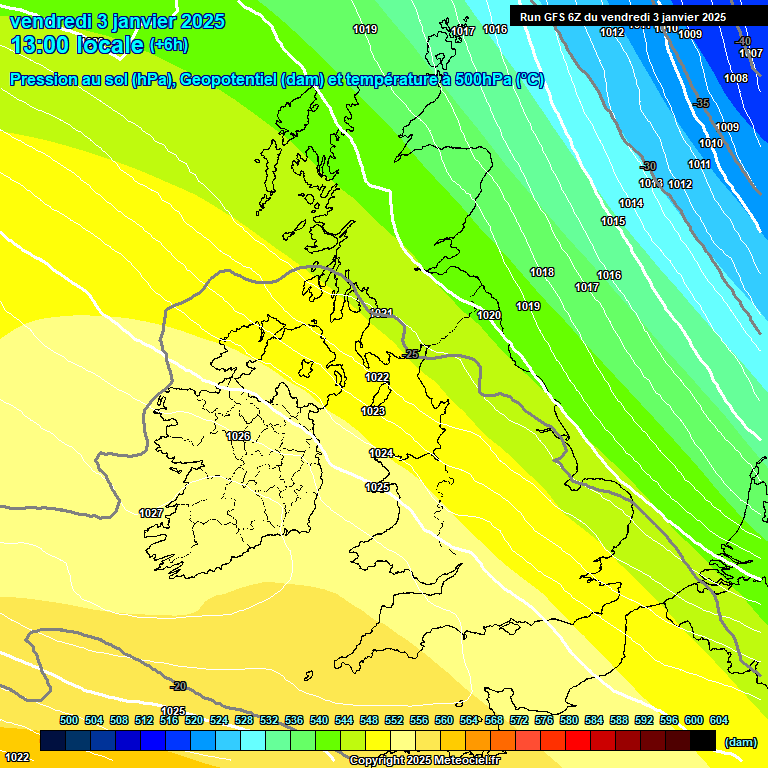 Modele GFS - Carte prvisions 