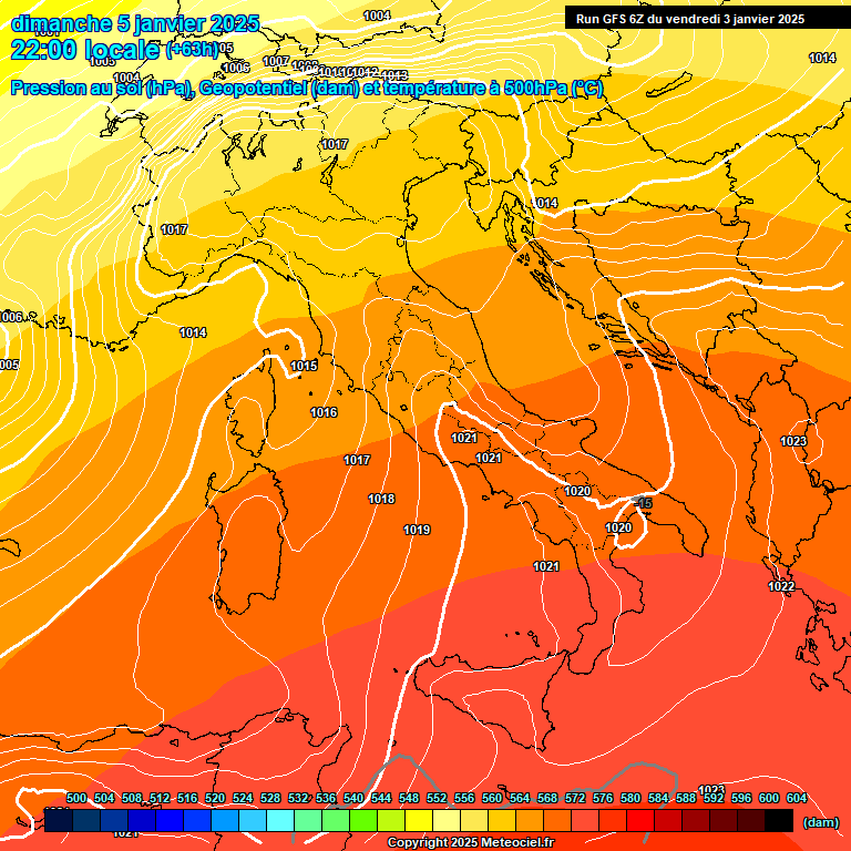 Modele GFS - Carte prvisions 