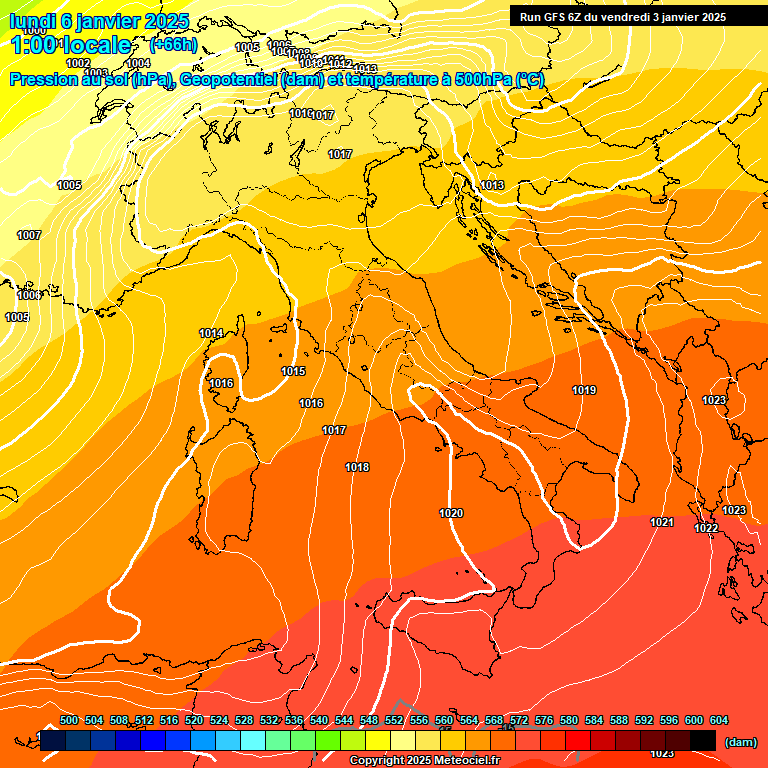 Modele GFS - Carte prvisions 