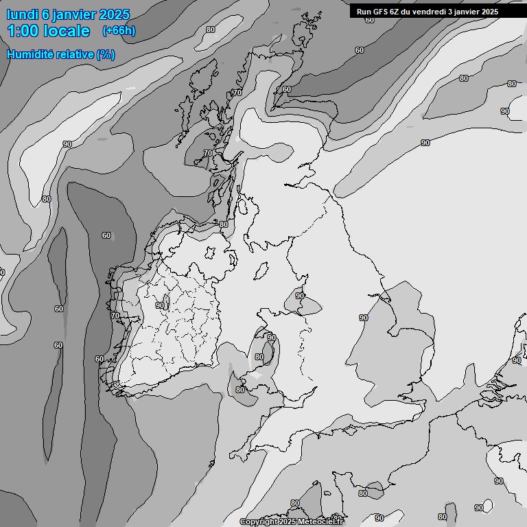 Modele GFS - Carte prvisions 