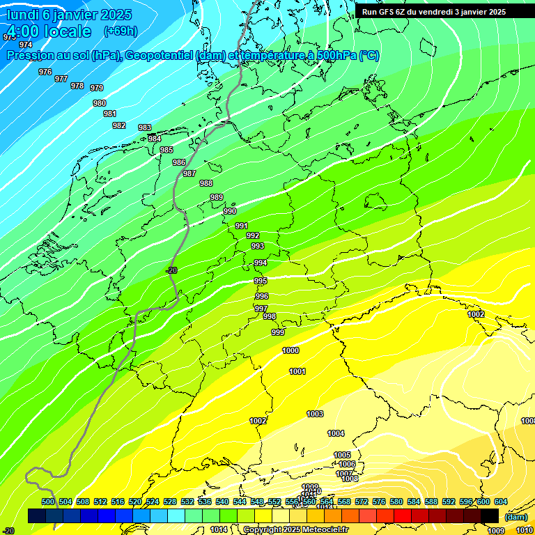 Modele GFS - Carte prvisions 