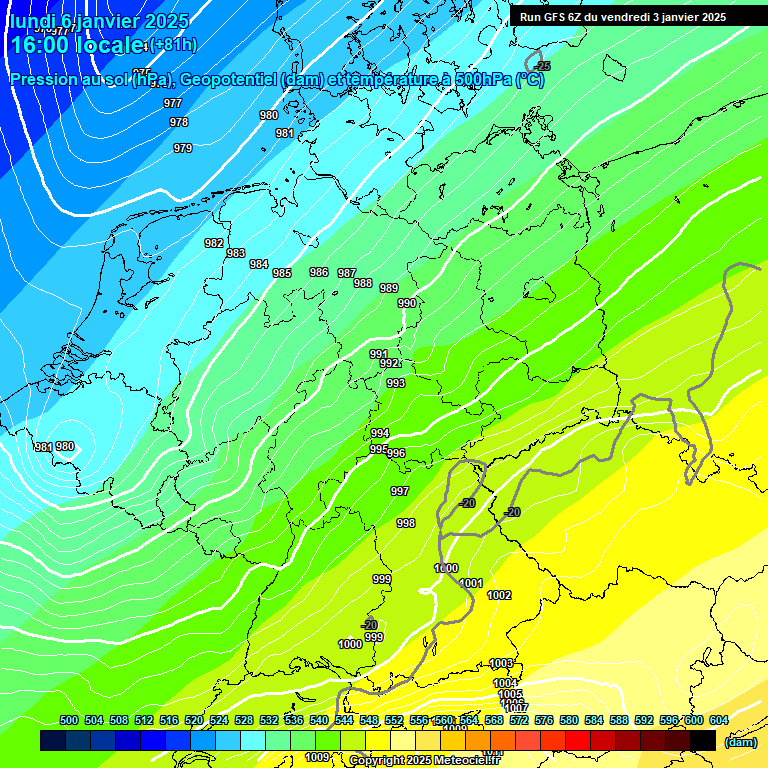 Modele GFS - Carte prvisions 